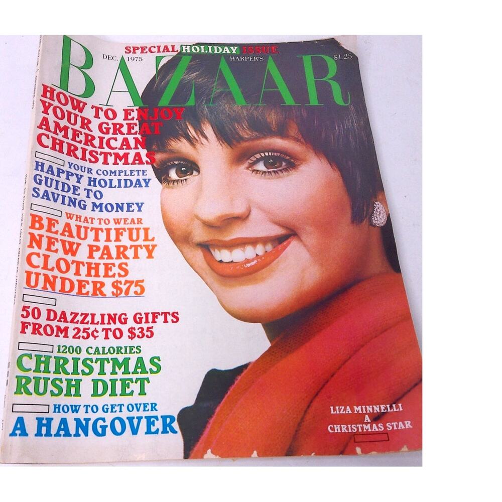 Vintage 1975 Harper's Bazaar Magazine Liza Minnelli Jerry Hall Fashion